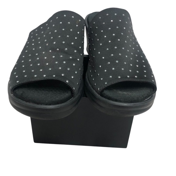 Skechers Memory Foam black wedge sandals with decorative uppers - Picture 8 of 10